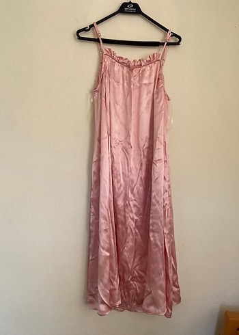 BSL FASHION Pamuklu saten salaş elbise