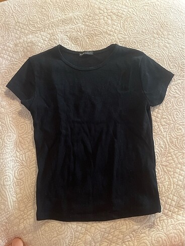 Bershka Siyah Fitilli Tişört