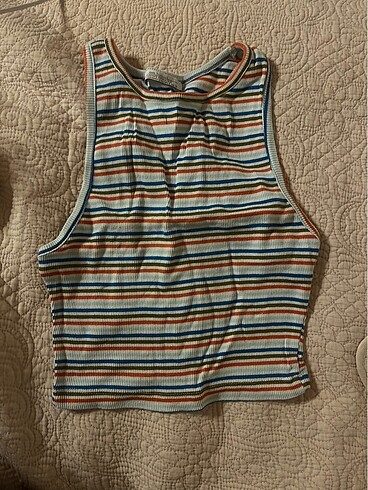Zara Renkli Çizgili Crop