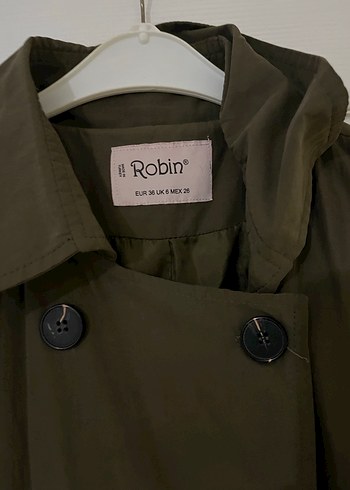 Kadın Haki Düğmeli Uzun Trençkot - Görsel 2