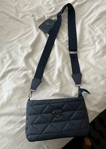 Lacivert Prada Kadın Omuz Çantası - Görsel 3