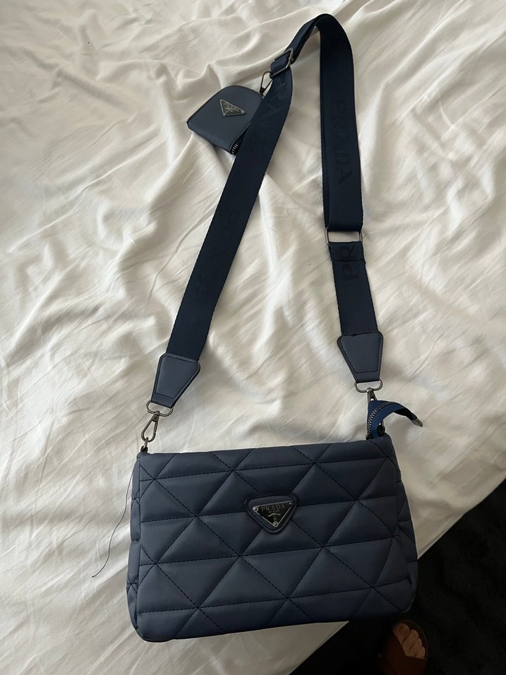 Lacivert Prada Kadın Omuz Çantası - Görsel 3