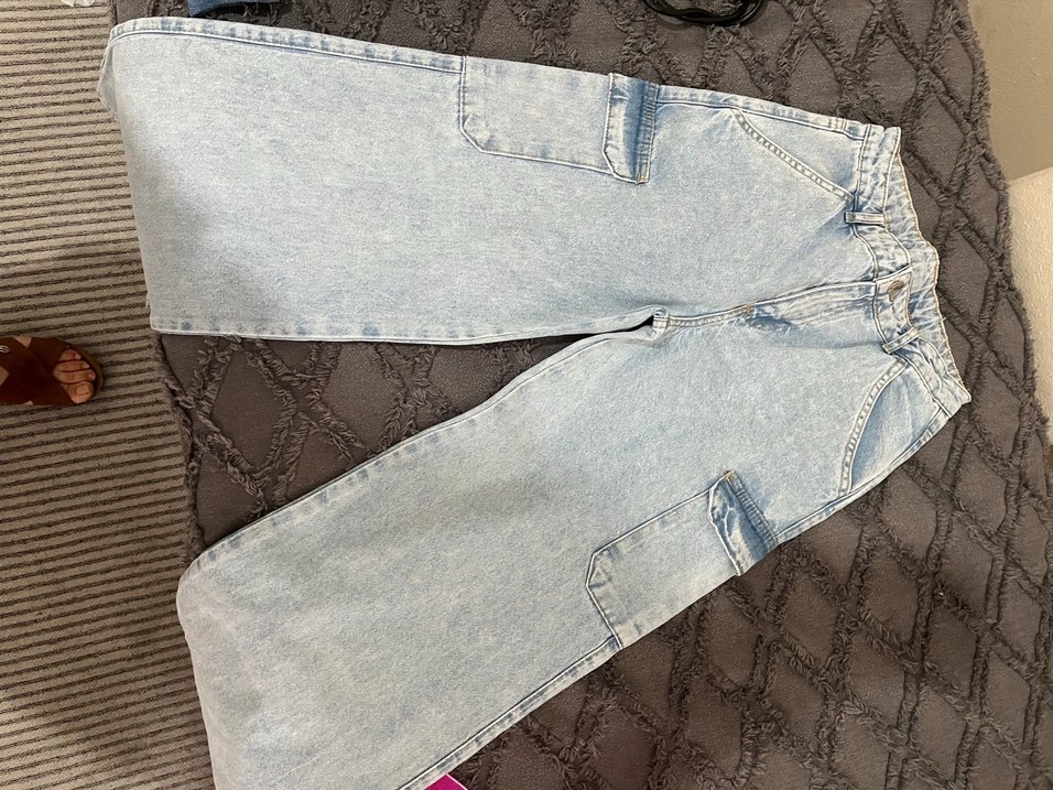 Kot Kadın Bol Kesim Midi Denim Pantolon - Görsel 3