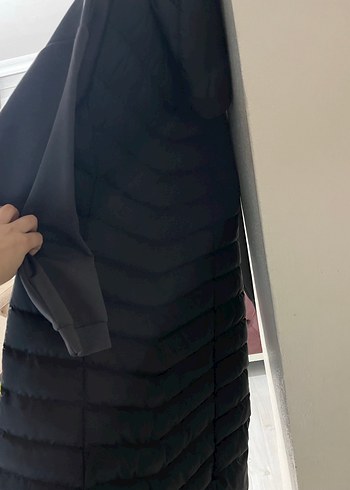 Uzun Siyah Kürklü Kadın Yelek - Görsel 2