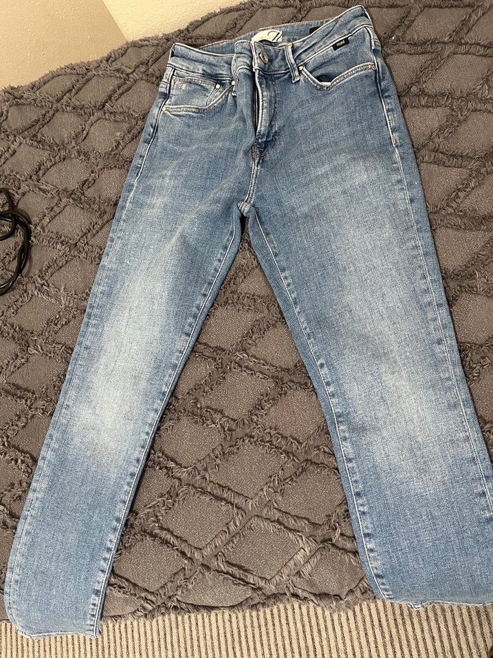 Kadın Gri Baskılı Mini Denim jean - Görsel 3