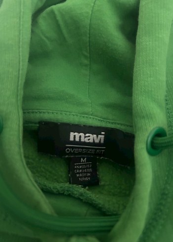 Mavi Kapüşonlu Gri-Yeşil Kadın Sweatshirt