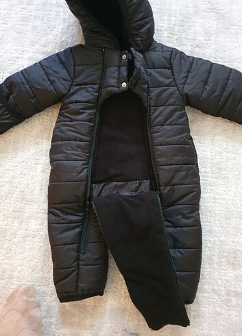 1 Yaş Beden siyah Renk Bebek Tulum Mont 80cm
