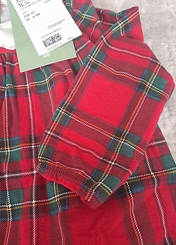 6-9 Ay Beden kırmızı Renk H&M Bebek Elbise