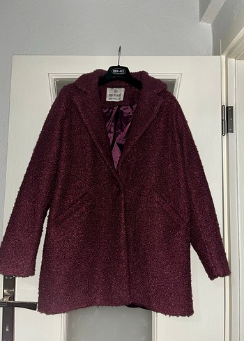 Bordo Kürklü Midi Kadın Kaban - Görsel 5