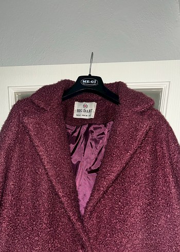 Bordo Kürklü Midi Kadın Kaban - Görsel 7