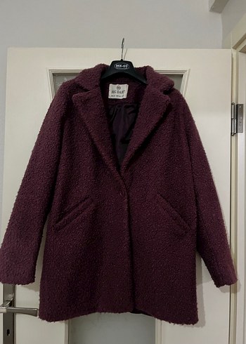 Bordo Kürklü Midi Kadın Kaban - Görsel 6