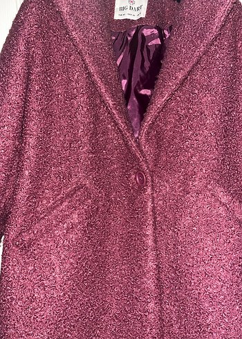 Bordo Kürklü Midi Kadın Kaban - Görsel 2