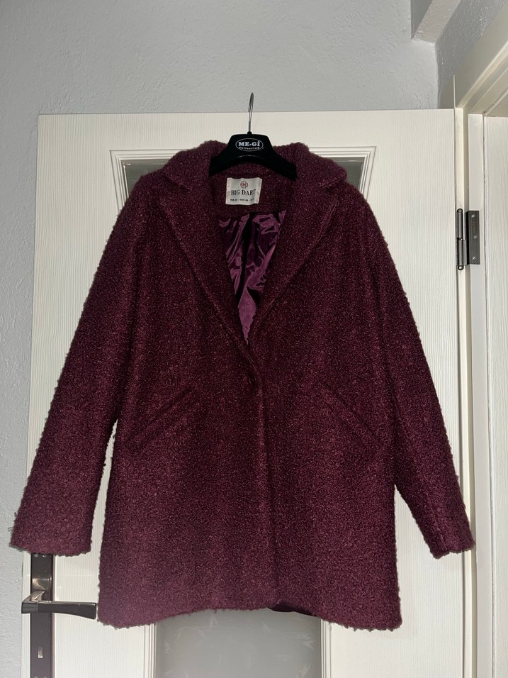 Bordo Kürklü Midi Kadın Kaban - Görsel 4