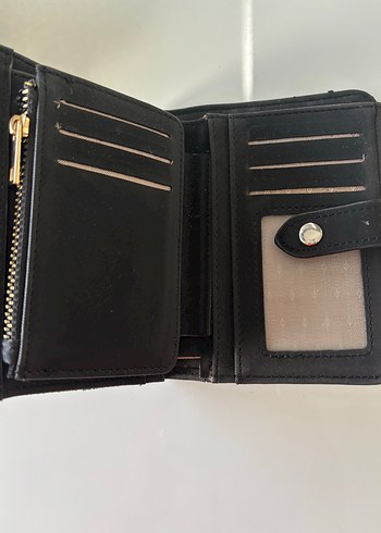 Fermuarlı Siyah Deri Kadın Cüzdanı ve çantası - Görsel 3