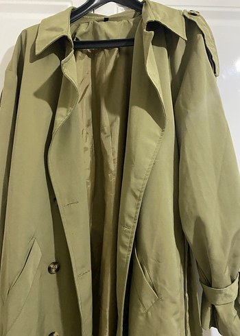 Kadın Bej Kuşaklı Uzun Trençkot - Görsel 5