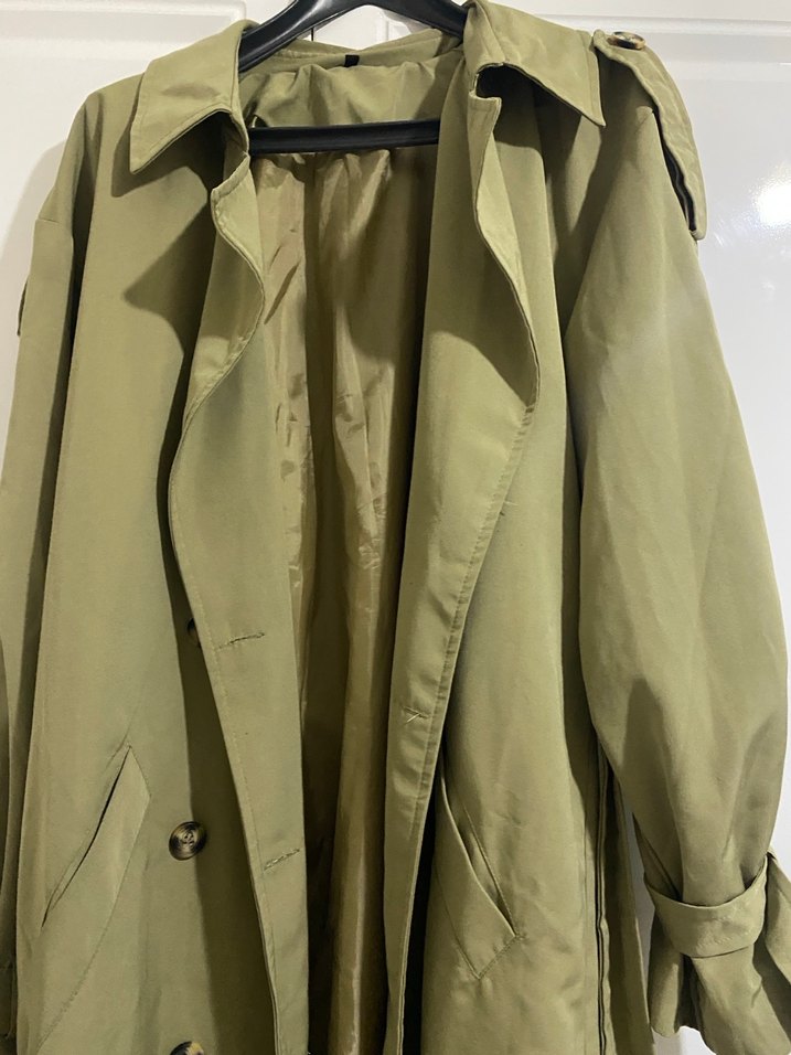 Kadın Bej Kuşaklı Uzun Trençkot - Görsel 5