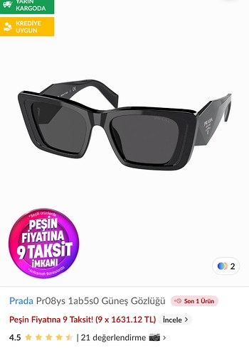 Prada Siyah Tokalı Kadın Güneş Gözlüğü - Görsel 6