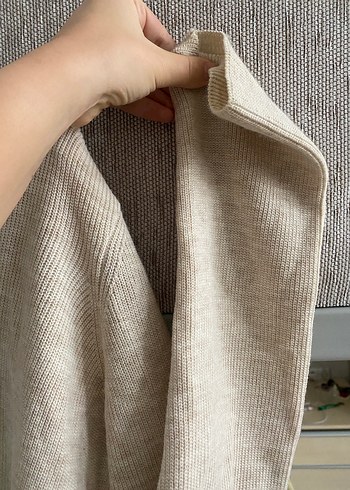 Bej Düğmeli Uzun Kollu Kadın Hırka - Görsel 5