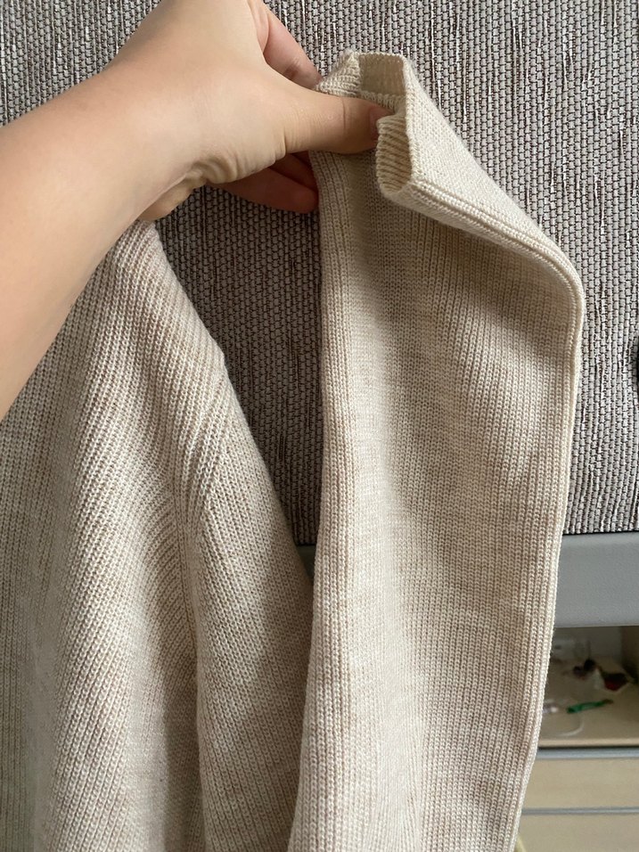 Bej Düğmeli Uzun Kollu Kadın Hırka - Görsel 5