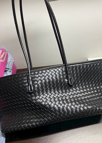 Siyah Deri Fermuarlı Kadın Çanta - Görsel 4