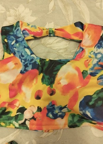 H&M Kız Çocuk Renkli Tulum Ruffles Detaylı