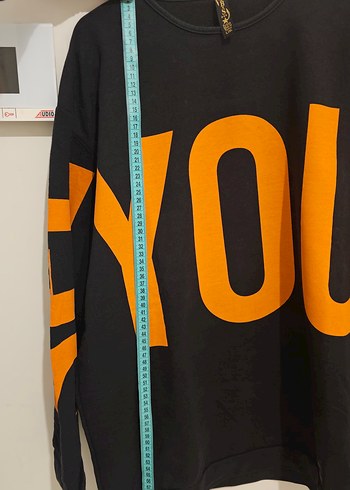 Turuncu Baskılı Oversize Sweatshirt (L/XL) - Görsel 4