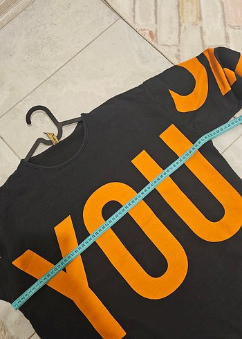 Turuncu Baskılı Oversize Sweatshirt (L/XL) - Görsel 6