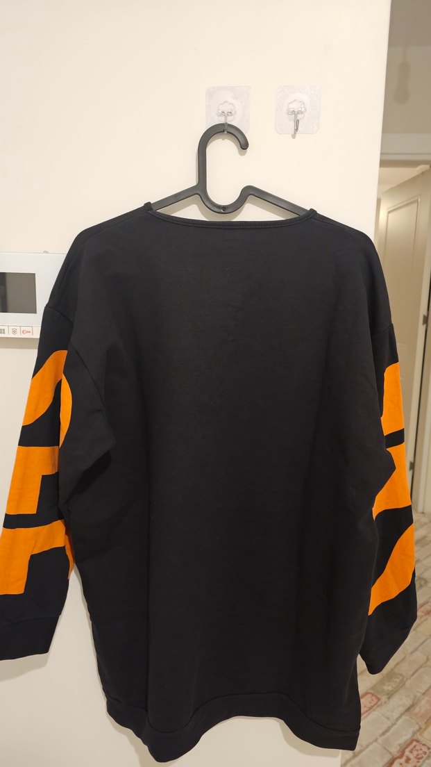 Turuncu Baskılı Oversize Sweatshirt (L/XL) - Görsel 2