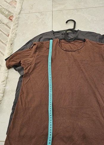  Trendyol Bordo & Gri Basic Tişört  L / XL - Görsel 9