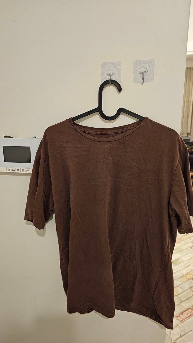  Trendyol Bordo & Gri Basic Tişört  L / XL - Görsel 2