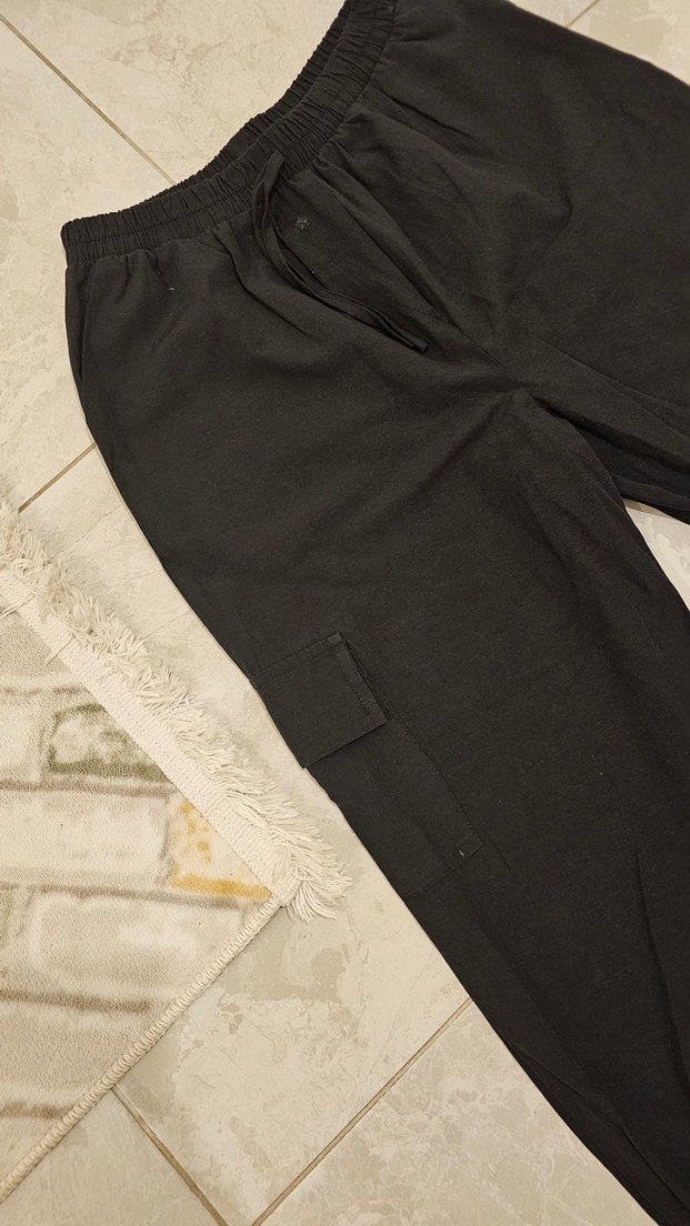 Siyah Kargo Pantolon - Görsel 5