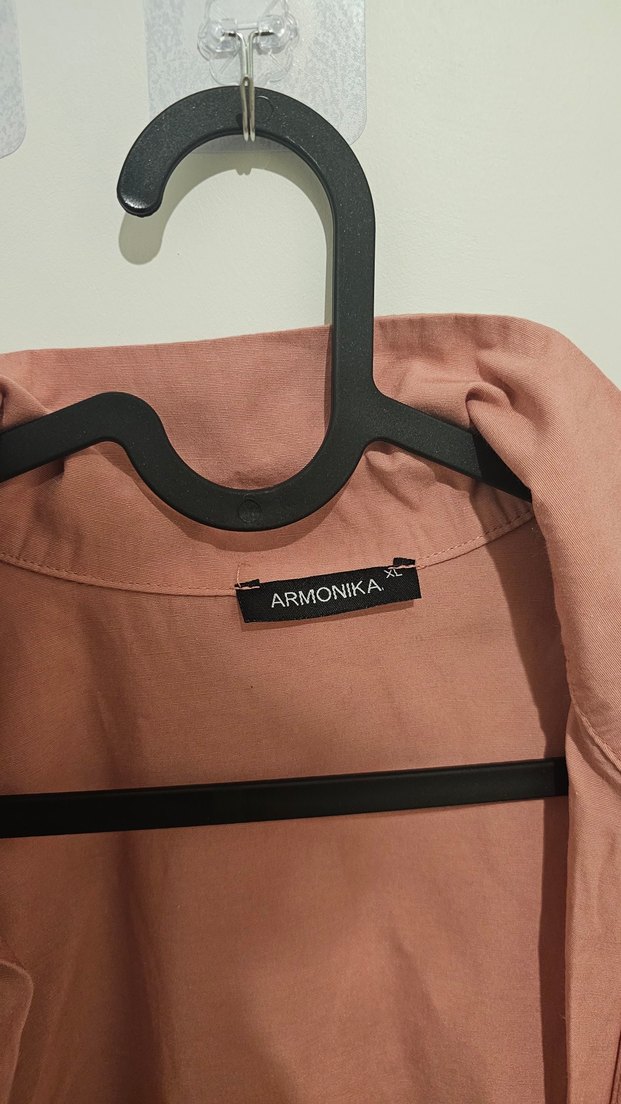  Armonika Pembe Oversize Gömlek  XL - Görsel 5