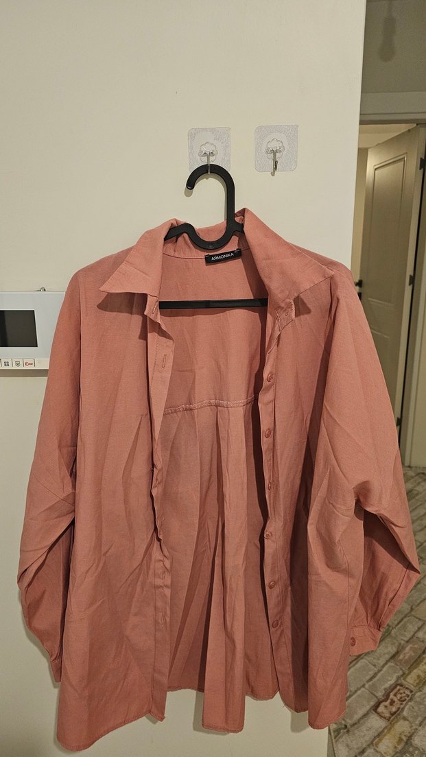  Armonika Pembe Oversize Gömlek  XL - Görsel 2