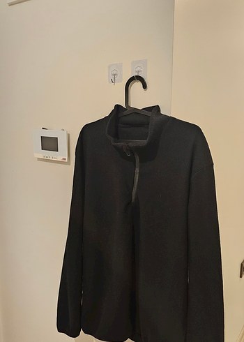 Dik Yaka Fermuarlı Siyah Erkek Streetwear Polar - Görsel 2