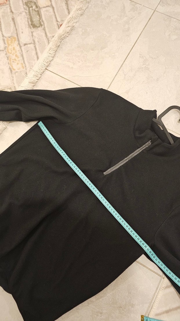 Dik Yaka Fermuarlı Siyah Erkek Streetwear Polar - Görsel 5