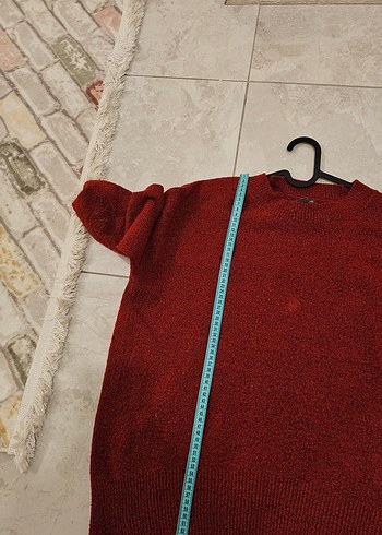 Koyu Kırmızı Örgü Kadın Kazak - Görsel 6