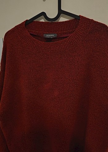 Koyu Kırmızı Örgü Kadın Kazak - Görsel 2