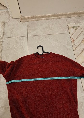 Koyu Kırmızı Örgü Kadın Kazak - Görsel 7