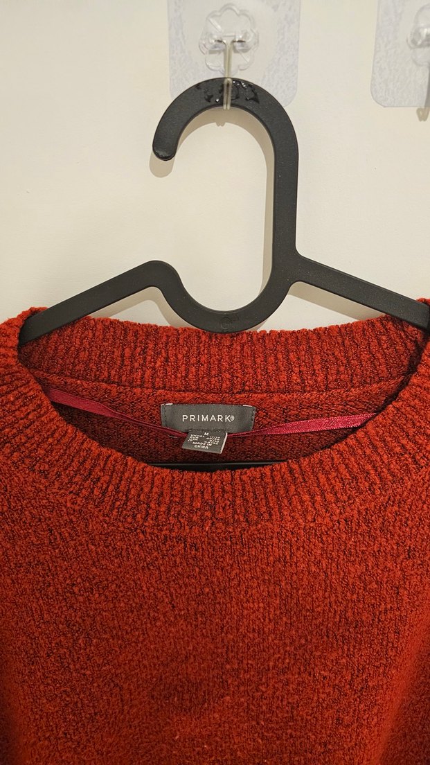 Koyu Kırmızı Örgü Kadın Kazak - Görsel 3