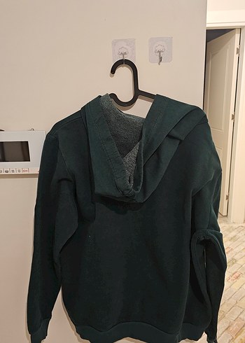 Kadın Koyu Yeşil Kapüşonlu Sweatshirt - Görsel 4