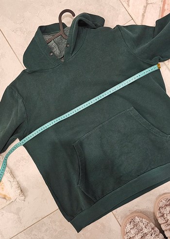 Kadın Koyu Yeşil Kapüşonlu Sweatshirt - Görsel 6