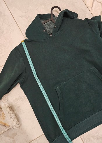 Kadın Koyu Yeşil Kapüşonlu Sweatshirt - Görsel 5