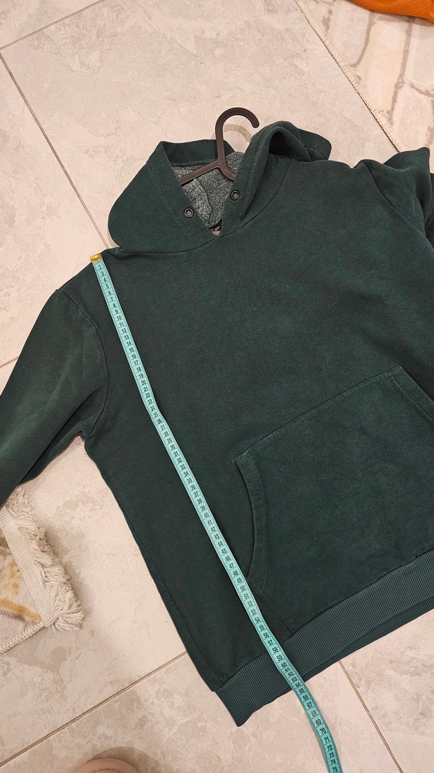 Kadın Koyu Yeşil Kapüşonlu Sweatshirt - Görsel 5