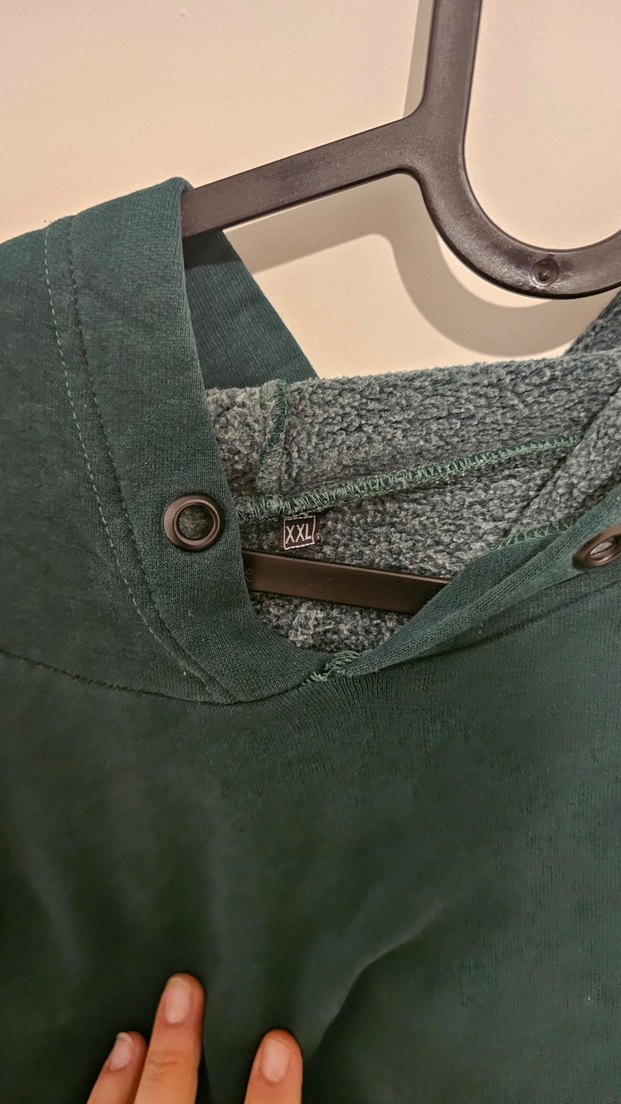 Kadın Koyu Yeşil Kapüşonlu Sweatshirt - Görsel 2