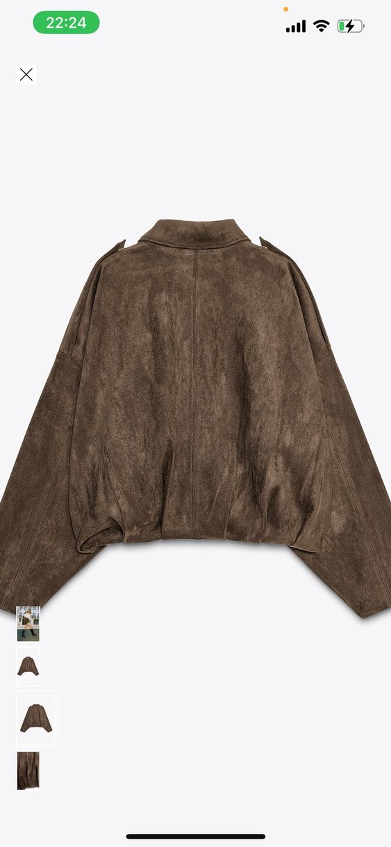 Zara bomber Kahverengi Süet Ceket - Görsel 2