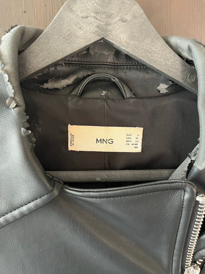 Kadın Siyah Deri Ceket - Görsel 3