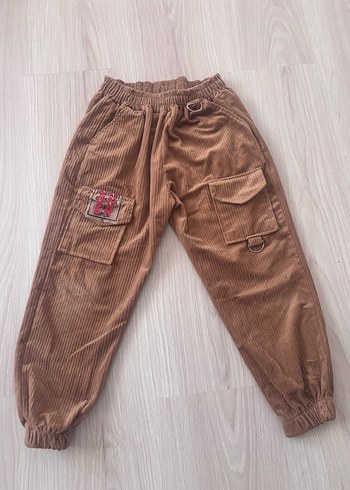 Kahverengi Erkek Çocuk Kadife Bol Kesim Pantolon