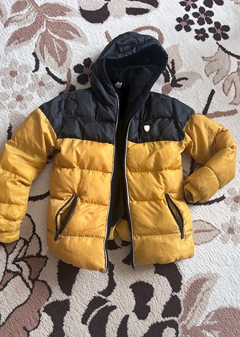 Kapüşonlu Sarı Erkek çocuk Mont