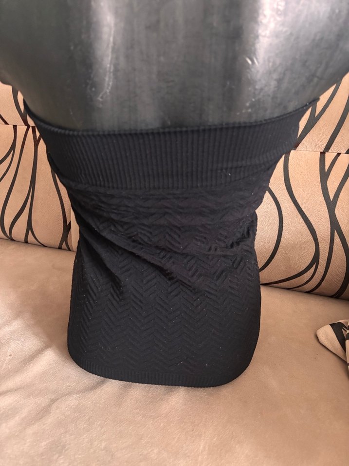 Siyah Straplez Örgü Büstiyer - Görsel 2