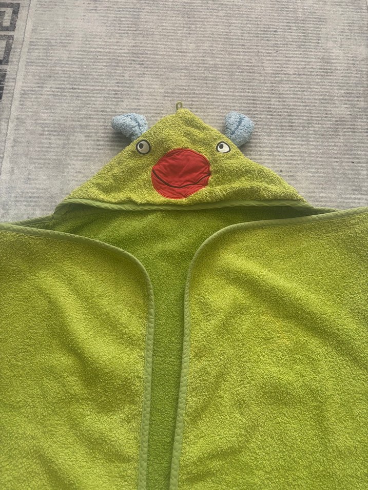 Nakışlı Yeşil Erkek Çocuk Bornozu - Görsel 2